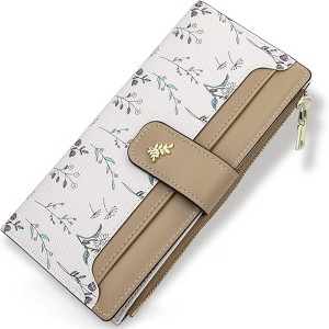 FATMOON Wallet for Women - Cute Long Flower Wallet, Lightweight, & Easy-Use ID Window Cash Purse Multi-Functional Design for Daily Use & Travel - 1 of 4