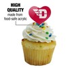 NCAA University of Dayton Flyers Logo Heart Love Cupcake Picks Toppers Decoration Set of 6 - 3 of 4