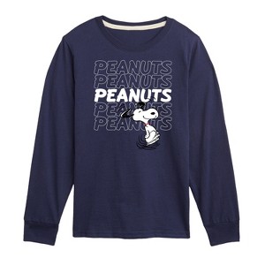Boys' - Peanuts - Snoopy Repeat Long Sleeve Graphic T-Shirt - 1 of 4
