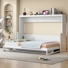 TIRAMISUBEST Full/Queen Size Murphy Bed Wall Bed with Hydraulic Lift & Desk Design, Foldable Space Saving Murphy Cabinet Bed for Guestroom - 2 of 4