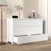 ORRD 6 Drawer Storage Cabinet Dresser, White Wood Storage Tower with Wavy Panel Design, Wide Chest Organizer for Bedroom, Living Room - 3 of 4