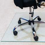 36"x42" Glass Heavy Duty Chair Mat for Hard Floors & Carpets Rectangular Clear - Floortex