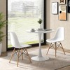 Tangkula 3 Piece Dining Kitchen Set Modern Round DiningTable Chairs Set for Small Space - 3 of 4