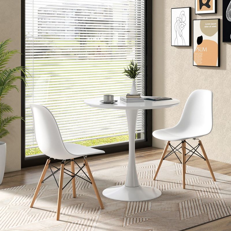 Tangkula 3 Piece Dining Kitchen Set Modern Round DiningTable Chairs Set for Small Space, 3 of 9