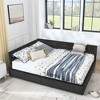 Sapphtopaz Queen Velvet Daybed Tufted Bed Frame with 2 Drawers Upholstered Sofa Bed with Backrest & Armrests Queen Beds for Apartment, Bedroom - 3 of 4