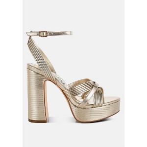 Socialite Metallic Ankle Strap Heel Sandals Women - 1 of 4