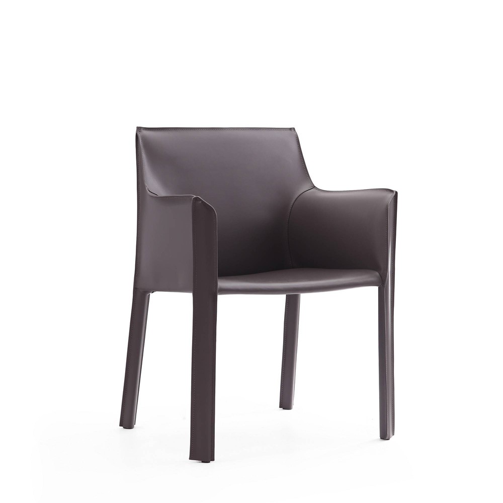 Vogue Faux Leather Arm Chair Gray - Manhattan Comfort
