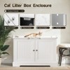 LunaLulinlk Hidden litter box with removable partition, enclosed cat toilet furniture, white - 3 of 4