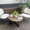 Syemin End Tables Round Coffee Table Industrial End Table Side Tables, 2-Tier Accent Center Table, Easy Assembly, Brown, 31.5"*31.5"*15.75" - 4 of 4
