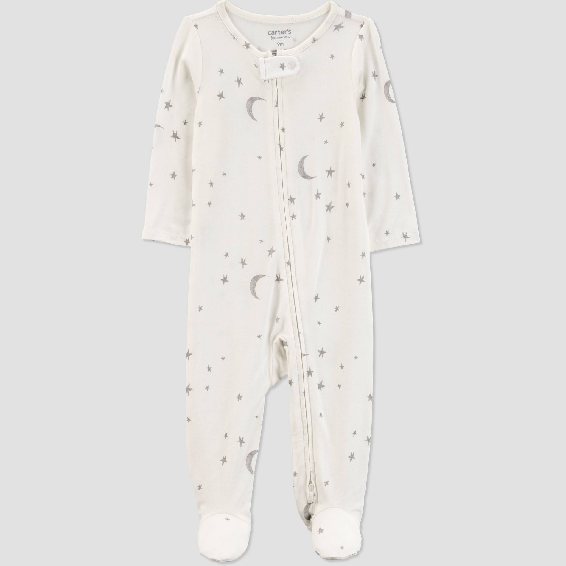 Carter's Just One You® Baby Comfy Soft Celestial Sleep N' Play - White 3M: Viscose & Elastane, Snug Fit, Two-Way Zipper
