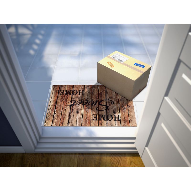GoodGram Montauk Accents Home Sweet Home Welcome Outdoor Rubber Entrance Mat 18x30 - Farmhouse Plank, 2 of 5