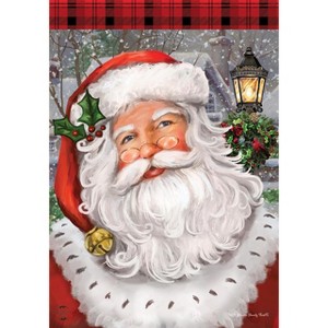 Briarwood Lane Checkered Santa Christmas House Flag Lamp Post 28" - 1 of 4