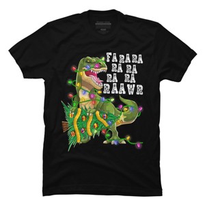 Men's Design By Humans Dinosaur Christmas By NekoShop T-Shirt - 1 of 4