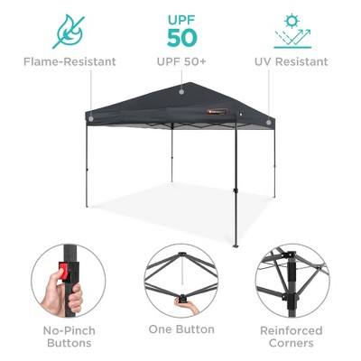 Gray 10x10ft Steel Pop-Up Canopy Tent with Wheeled Case