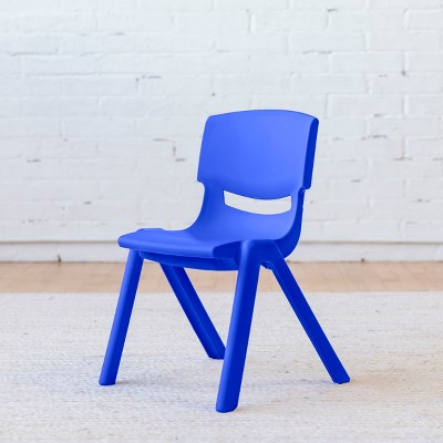 Bright Blue Ergonomic Plastic Stackable School Chair 4-Pack