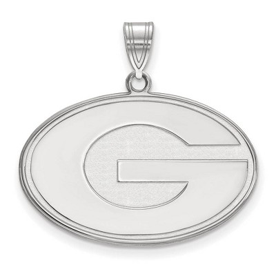 Black Bow Jewelry 14k White Gold Georgia Bulldogs NCAA Large Pendant