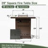 Resenkos 28" Propane Gas Fire Pit Table, 50000 BTU Square Steel Fire Pit for Outside Patio Deck Garden Courtyard-Brown - 4 of 4