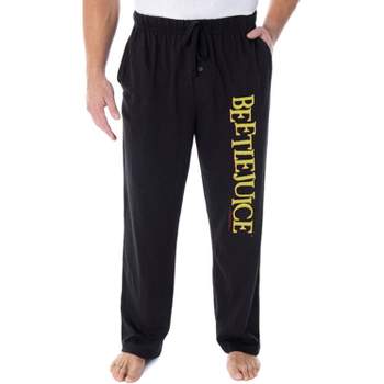 Beetlejuice Men's Classic Film Logo Loungewear Sleep Bottoms Pajama Pants Black