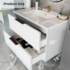 Lyngins 36" Floating Wall-Mounted Bathroom Vanity with Ceramic Sink, Modern Bathroom Fluted Vanity with Storage Cabinet – 2 Large Drawers, Matt White - 4 of 4