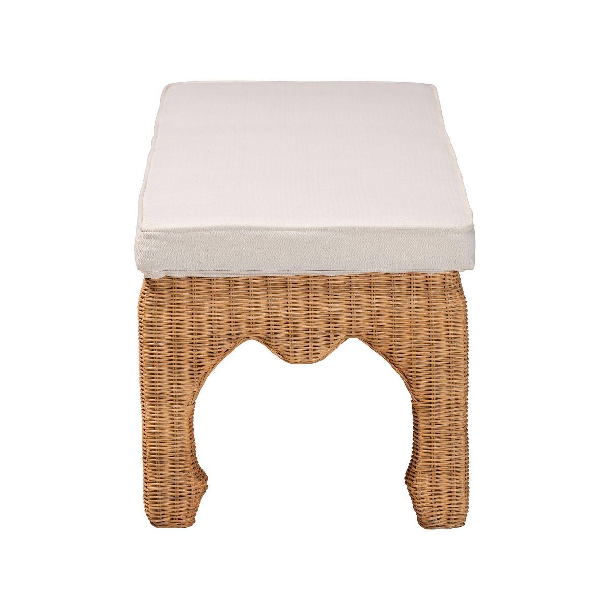 bali & pari Abena Ming Style Natural Rattan Bench with Cushion Light Honey - thumbnail 4