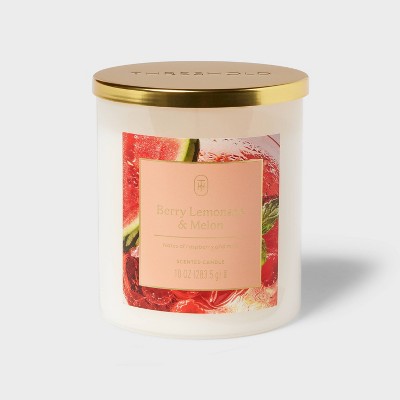 10oz Glass Jar Candle with Lid Berry Lemonade and Melon - Threshold™