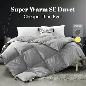 APSMILE Queen Size Feather Down Comforter-All Season Duvet Insert-Bed Comforter with Piping-Hotel Bedding Comforters 90"x90" - 1 of 4