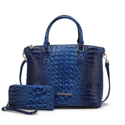 MKF Collection Liora Women's Croc Embossed Tote & Wallet Set Functional by Mia K