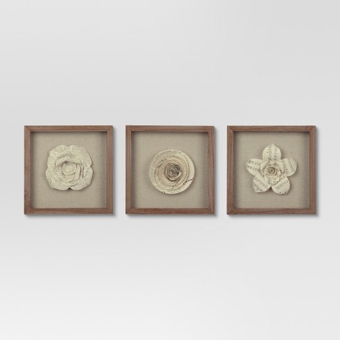 Set Of 3 11 X11 Framed Paper Flower Threshold Target