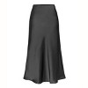 Coolmee Women's Satin Silk Slit Skirt Elastic Waistband Maxi Long Satin Slit Maxi Skirts - 2 of 4