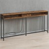 70.9-Inch Console Table Sofa Table with Charging Station Behind Couch Table Skinny Entryway Table Rustic Brown and Ink Black - 3 of 4