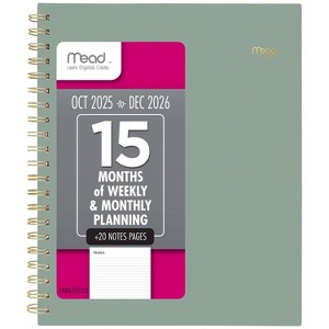 Mead 2025-2026 Weekly/Monthly 11"x9.375" Sage Large Planner - 1 of 4