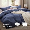 Navy Queen Duvet Cover Set, 3 Pieces with Zipper, 90x90 Inch Duvet 2 Shams - 3 of 4