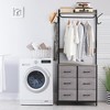 ndustrial Clothes Rack with 6 Drawers, Adjustable Metal Frame and Wooden Top - 2 of 4