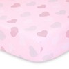 The Peanutshell Fitted Crib Sheets - Elephant and Pink Hearts - 2pk - 3 of 4