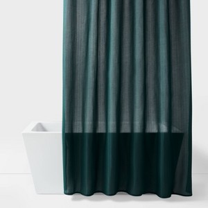 Herringbone Fabric Shower Curtain - Room Essentials™ - 1 of 4