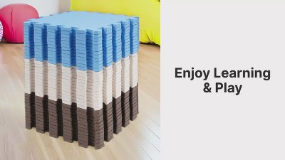 BalanceFrom 36-Tile Blue Beige Brown Foam Puzzle Play Mat