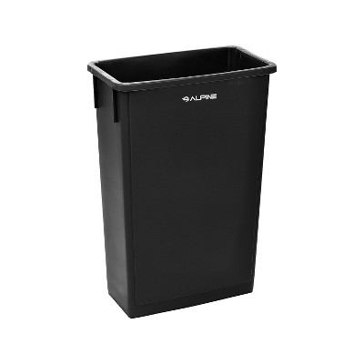 Black 23-Gallon Plastic Commercial Trash Can with Dolly