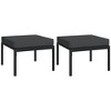 vidaXL Patio Footstools with Gray Cushions 2 pcs 23.6 in.x23.6 in.x13.8 in. Steel - 2 of 4