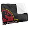 Kids' Jurassic Park Classic Logo Silky Touch Blanket White 36X58 - 3 of 4