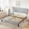 Queen Size Upholstered Platform Bed Frame with Adjustable Headboard,Heavy-Duty Wood Slats,Under-Bed Storage,No Box Spring Needed - 3 of 4