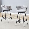 NicBex Swivel Bar Stools Set of 2/4,Linen Counter Height Bar Chairs with MetalLegs,Adjustable Foot Pads,Bar Chair for Kitchen Island,Cafe,Home Bar - 2 of 4