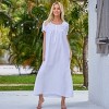 ADR Women's Cotton Nightgown, Short Sleeve Lace Trim Button Up Long Vintage Night Dress Gown - image 3 of 4