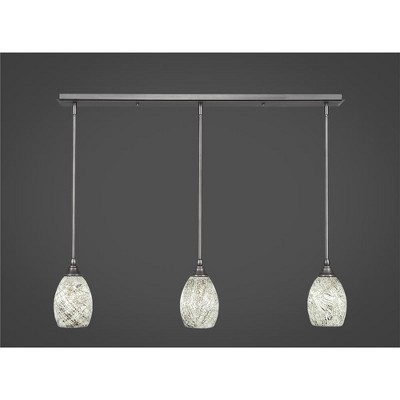 Toltec Lighting Any 3 - Light Chandelier in  Brushed Nickel with 5" Natural Fusion Shade