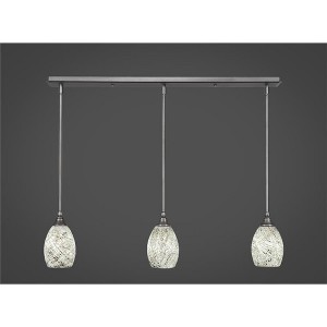 Toltec Lighting Any 3 - Light Chandelier in  Brushed Nickel with 5" Natural Fusion Shade - 1 of 1