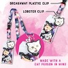 Space Cat Galaxy Breakaway Lanyard W/ Charm Clear ID Badge Holder Keychain - 4 of 4