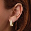 Ross-Simons 1.00 ct. t.w. Round and Baguette Diamond Hoop Earrings in 18kt Gold Over Sterling - 4 of 4
