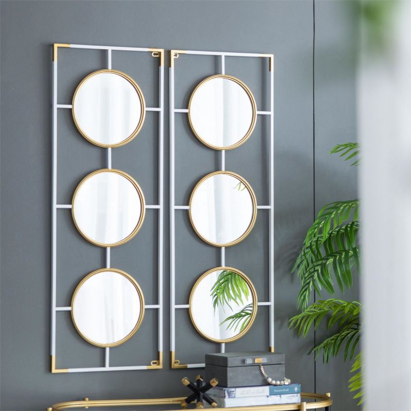 15.5"x43.5" Eclectic Styling Metal Beaded Wall Mirror with Contemporary Design for Bedroom,Liveroom & Entryway-The Pop Home, 3 of 9