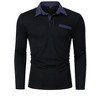 Men's Casual Polo Shirts Classic Long Sleeve Basic Button T-Shirt Lightweight Cotton Golf Tops - 2 of 4
