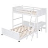NicBex Twin over Full Bunk Bed with Desk Wooden Bed Frame with Wheels, Inclined Ladder and Guardrail for Bedroom, No Box Spring Required - 3 of 4