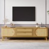 SeaCamel Modern Farmhouse Rattan TV Stand - 75'' TV Media Console with Solid Wood Legs - 2 of 4